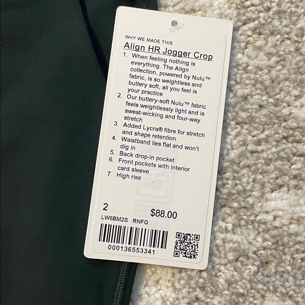 Lululemon Align High-Rise Cropped
Jogger
Rainforest Green - Picture 5 of 5